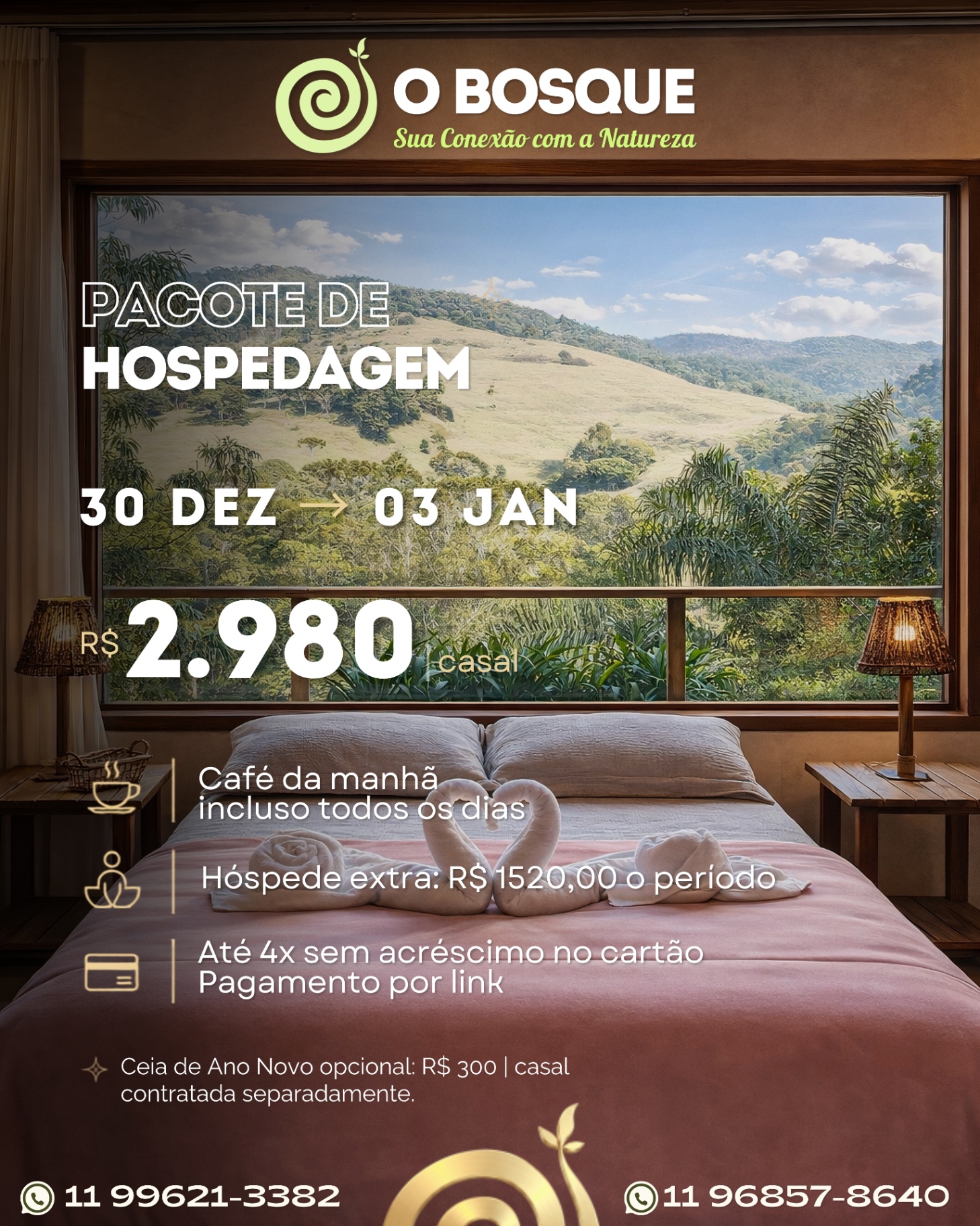 Pacote de hospedagem · até 4x sem acréscimo no cartão