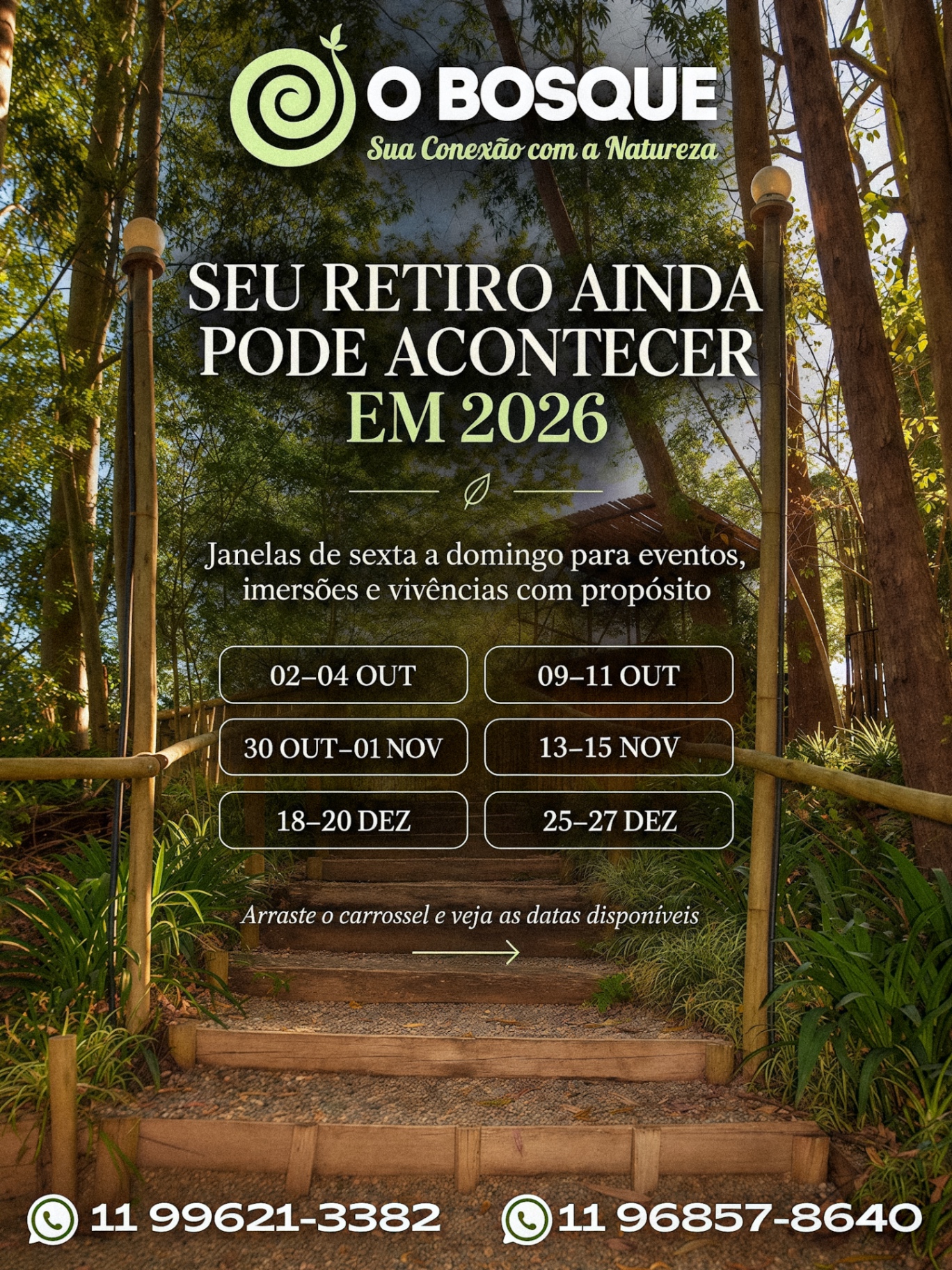 Seu retiro ainda pode acontecer em 2026 — conjunto de datas disponíveis