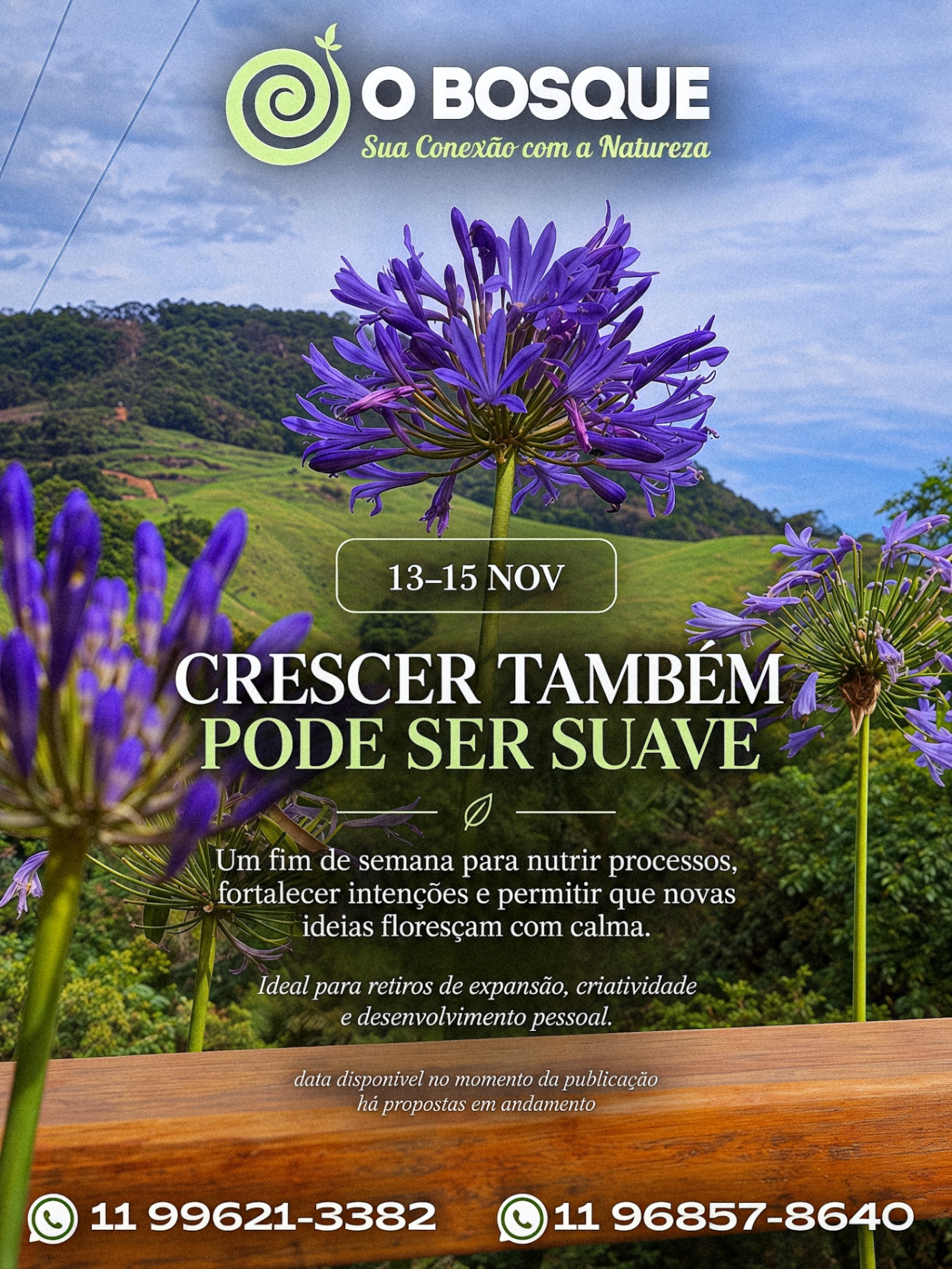 13 a 15 de novembro — Crescer também pode ser suave
